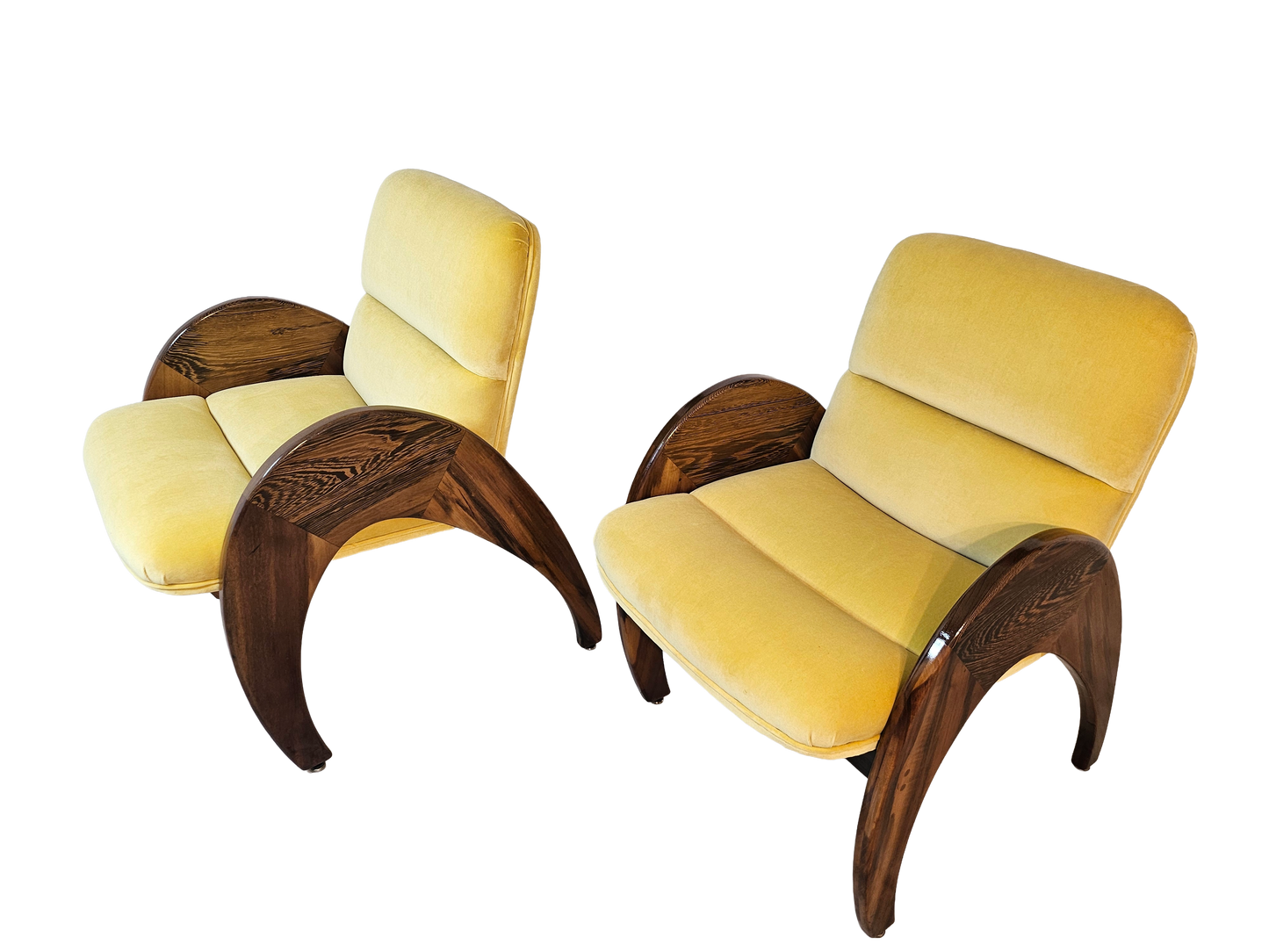 Pair of Yellow Lounge Chairs by Peter Muny | 1990s Modern Design