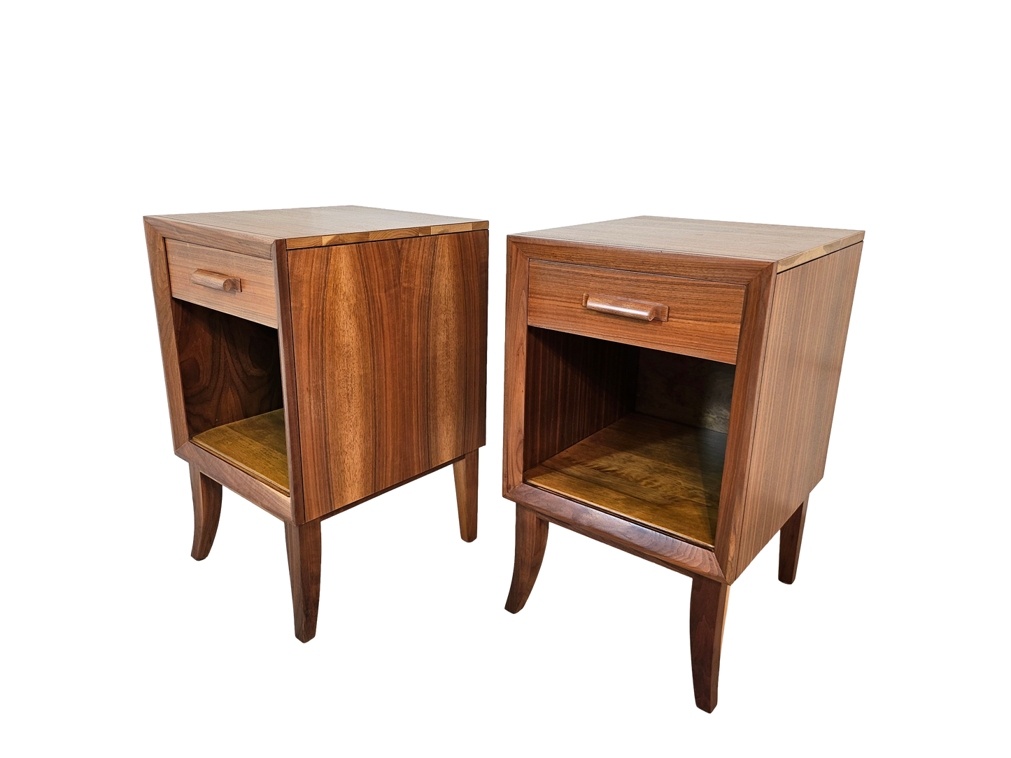 Pair of Mid-Century Walnut Nightstands | Vintage 1960s