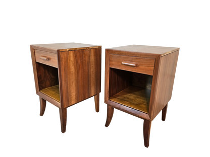 Pair of Mid-Century Walnut Nightstands | Vintage 1960s