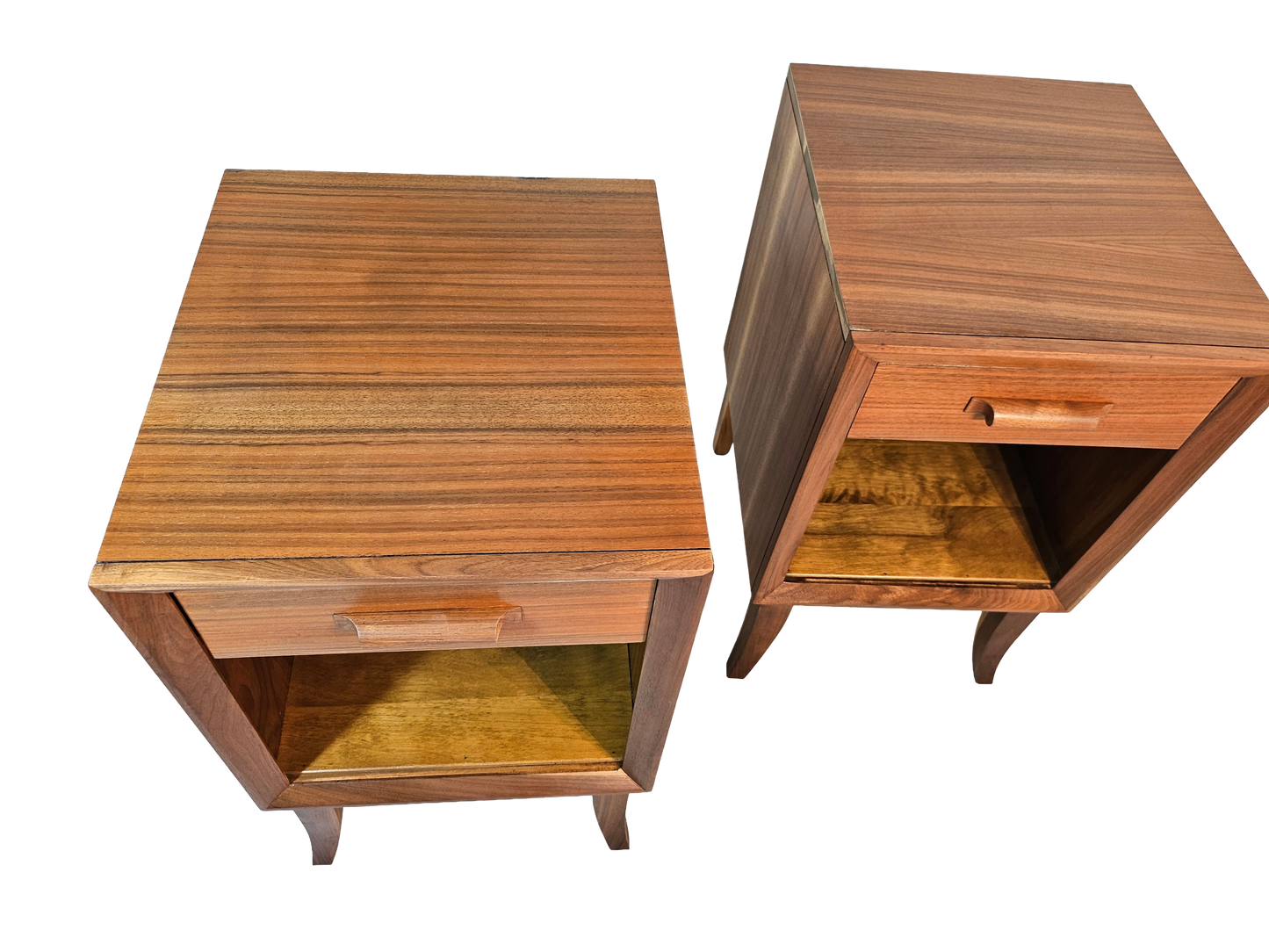 Pair of Mid-Century Walnut Nightstands | Vintage 1960s