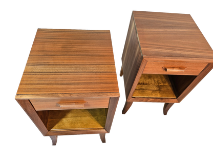 Pair of Mid-Century Walnut Nightstands | Vintage 1960s