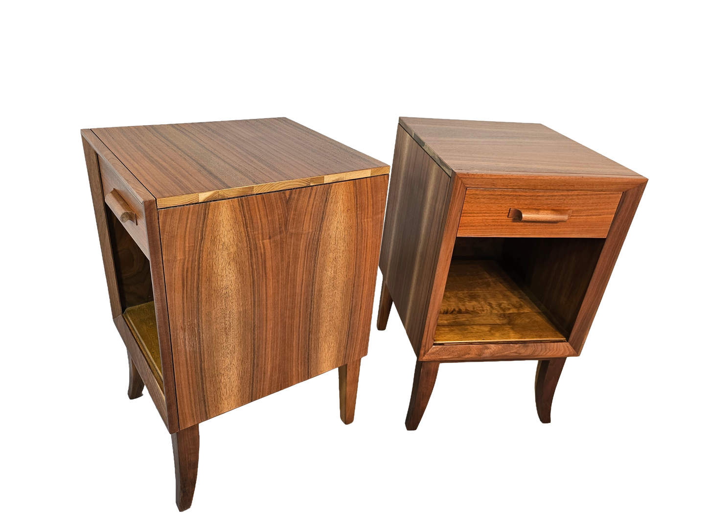 Pair of Mid-Century Walnut Nightstands | Vintage 1960s