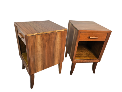 Pair of Mid-Century Walnut Nightstands | Vintage 1960s