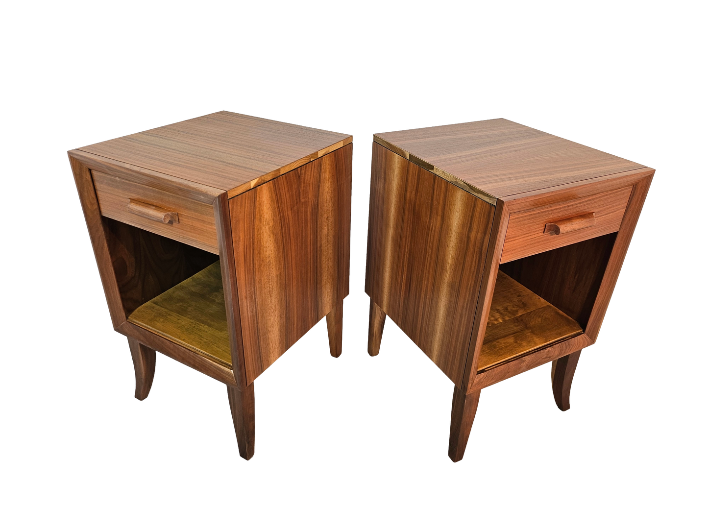 Pair of Mid-Century Walnut Nightstands | Vintage 1960s