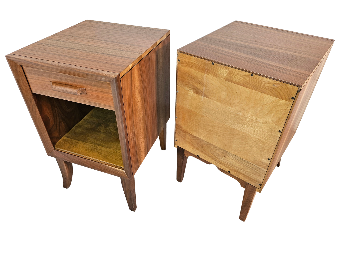 Pair of Mid-Century Walnut Nightstands | Vintage 1960s