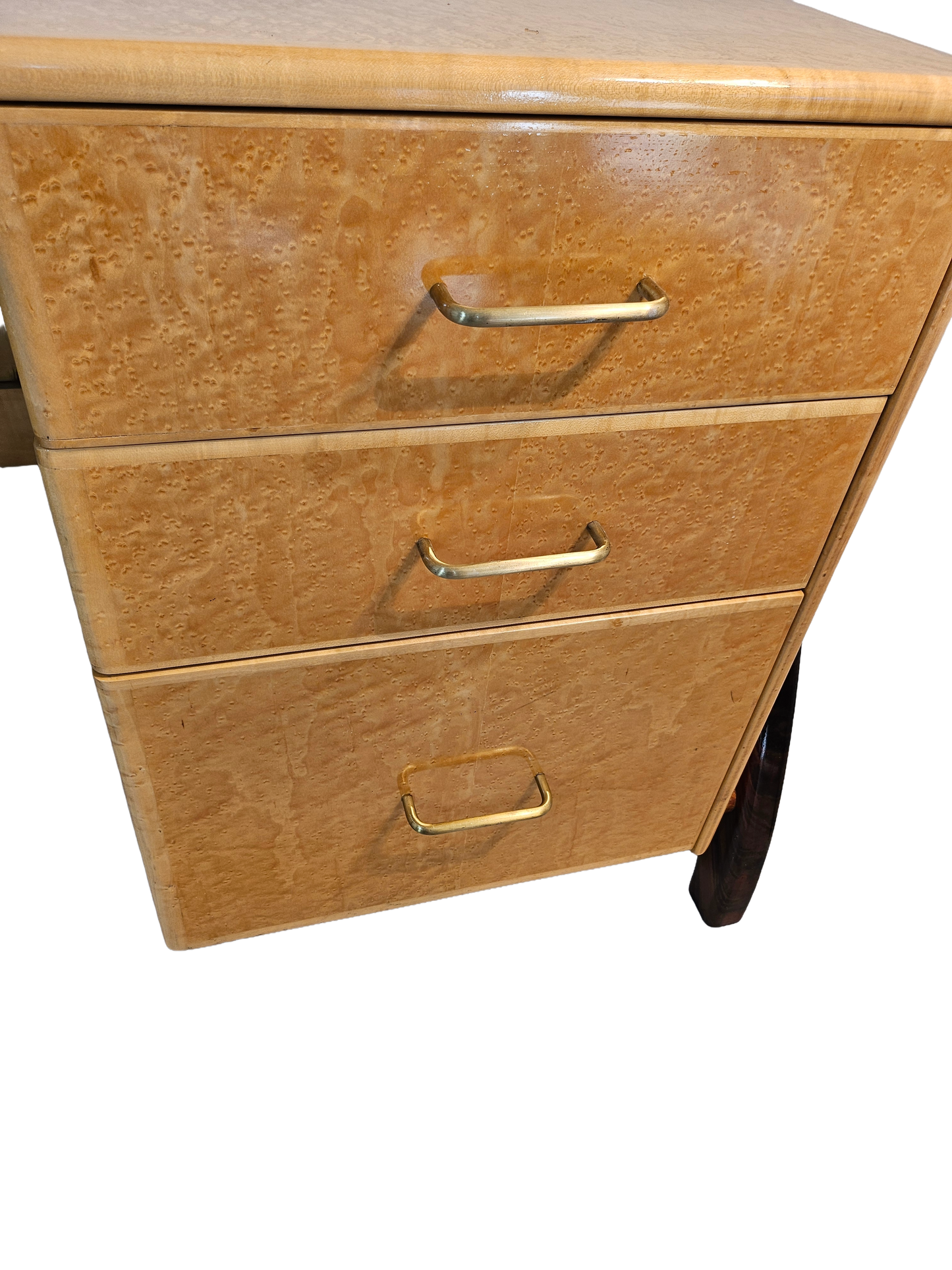 Art Deco Desk Attributed to Peter Muny | Bird’s-Eye Maple, 1990s