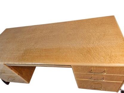 Art Deco Desk Attributed to Peter Muny | Bird’s-Eye Maple, 1990s