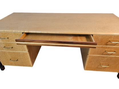 Art Deco Desk Attributed to Peter Muny | Bird’s-Eye Maple, 1990s