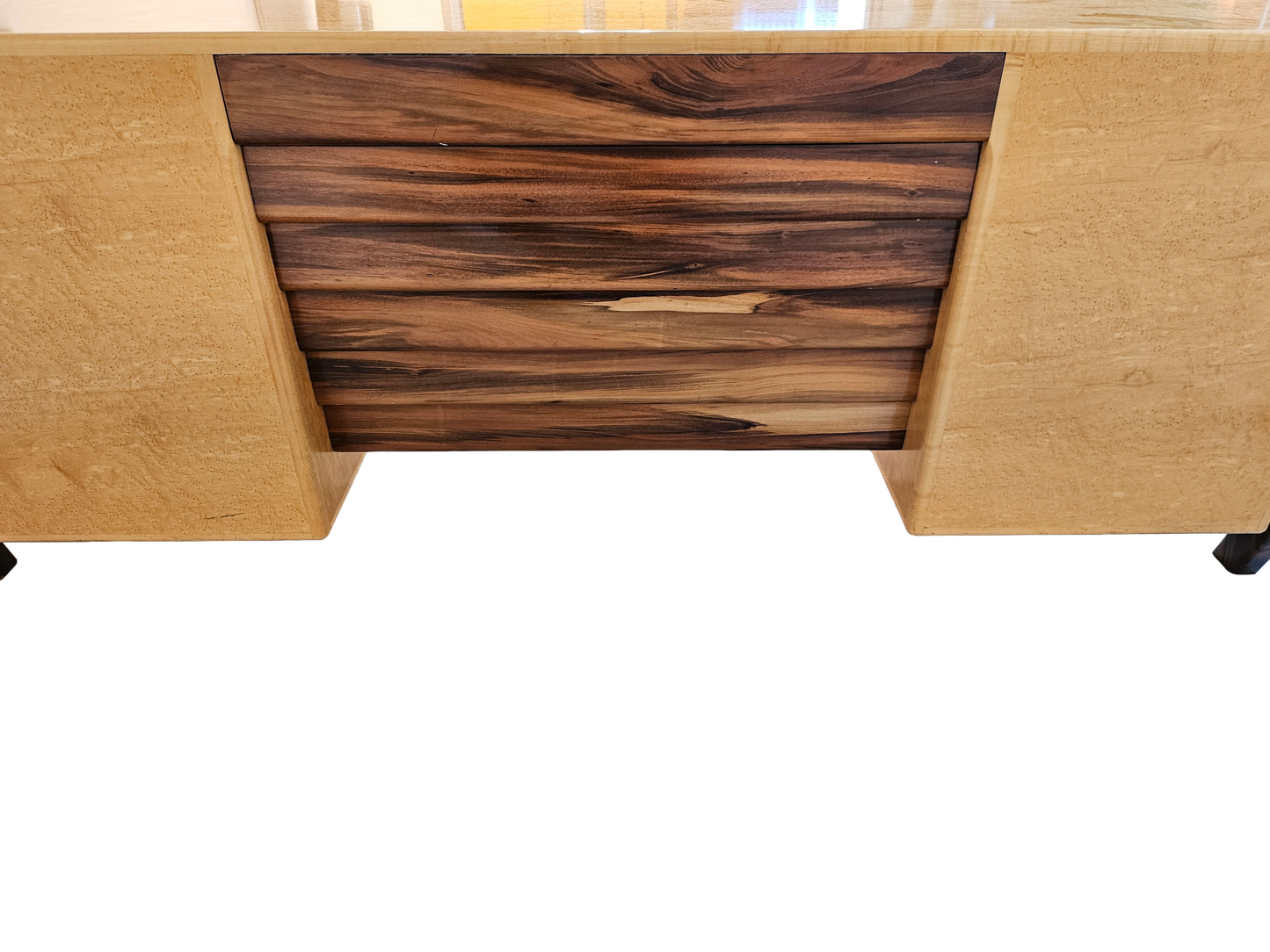 Art Deco Desk Attributed to Peter Muny | Bird’s-Eye Maple, 1990s