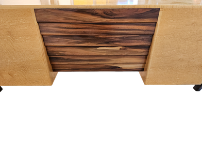Art Deco Desk Attributed to Peter Muny | Bird’s-Eye Maple, 1990s