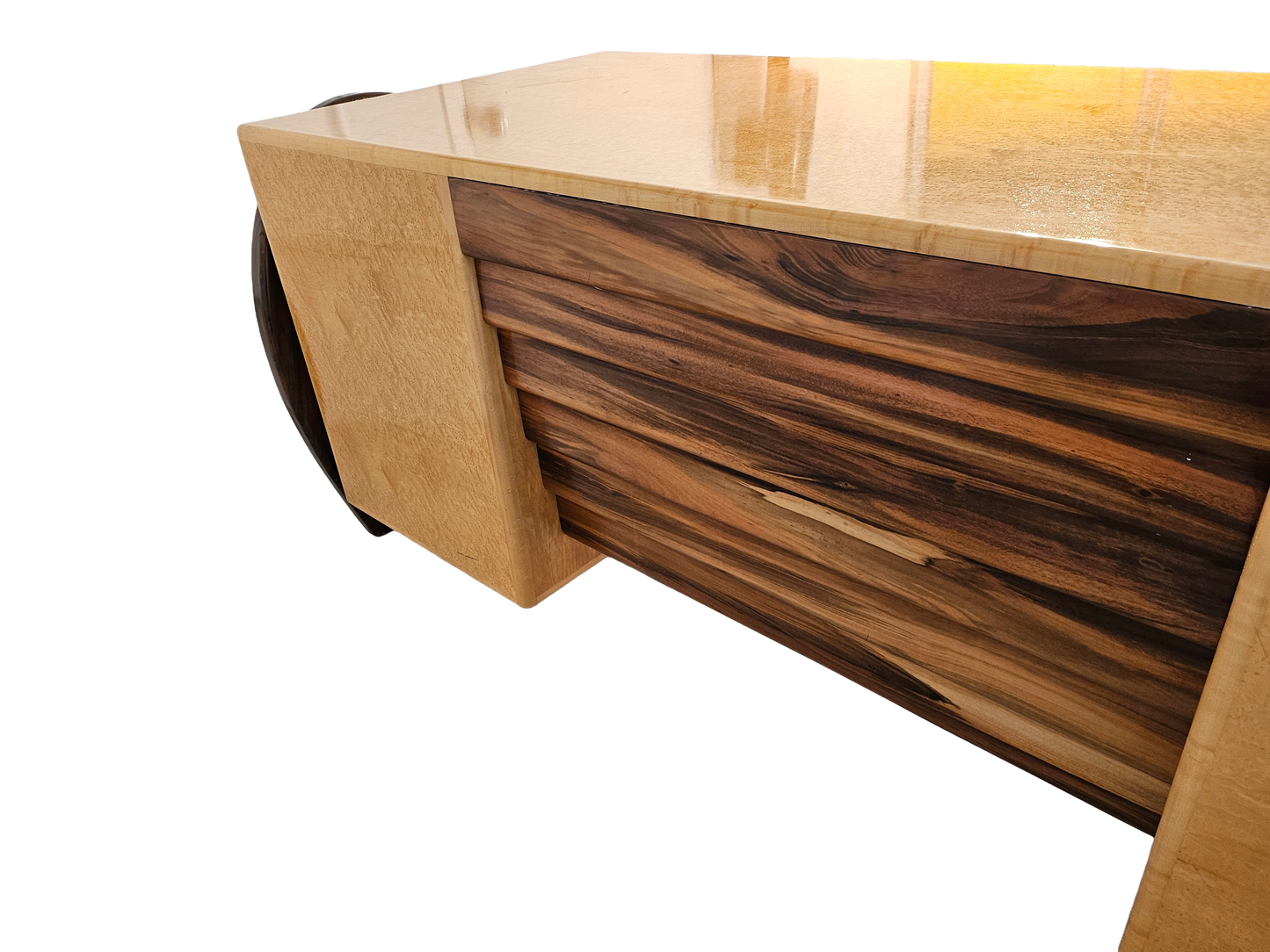 Art Deco Desk Attributed to Peter Muny | Bird’s-Eye Maple, 1990s