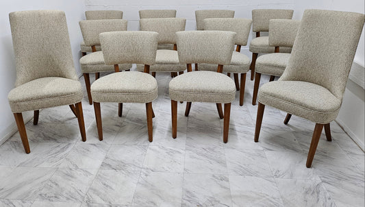 Authentic 1950s Mid-Century Modern Dining Chair Set (Set of 12)