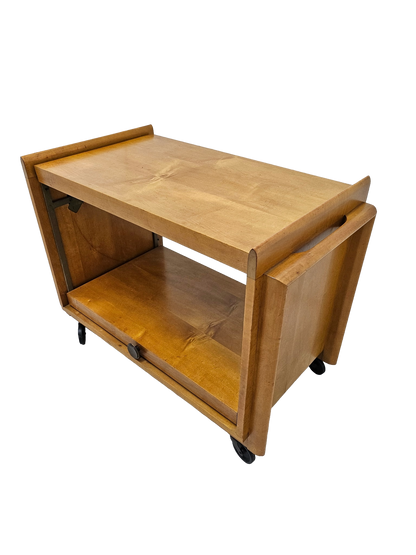 Mid-Century Modern Expandable Bar Cart Attributed to John Keal for Brown Saltman, Maple, 1950s