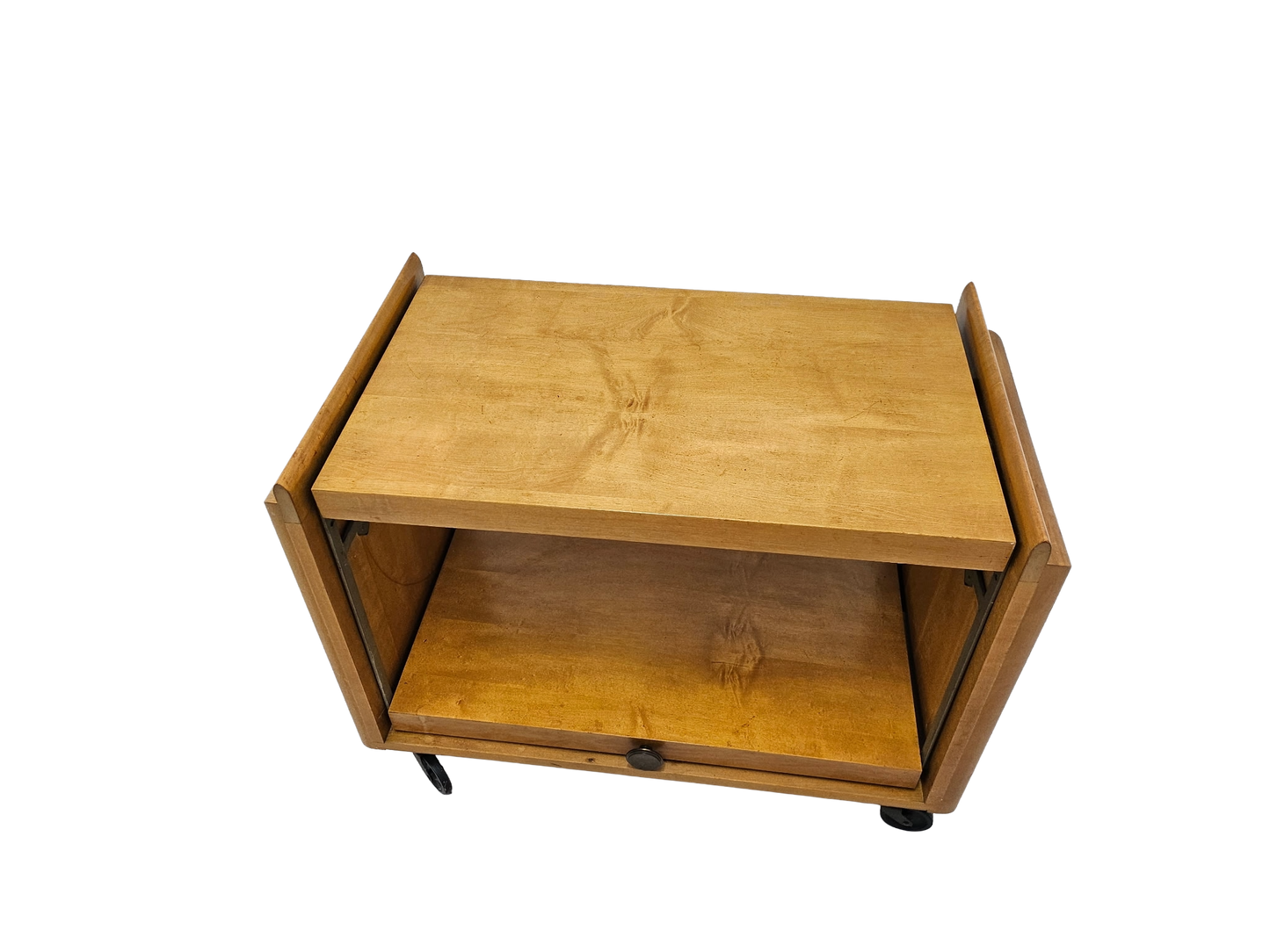 Mid-Century Modern Expandable Bar Cart Attributed to John Keal for Brown Saltman, Maple, 1950s