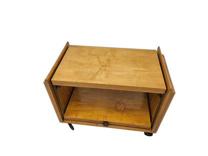 Mid-Century Modern Expandable Bar Cart Attributed to John Keal for Brown Saltman, Maple, 1950s
