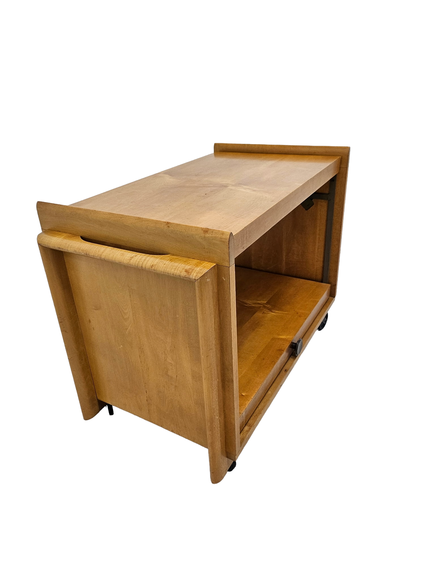 Mid-Century Modern Expandable Bar Cart Attributed to John Keal for Brown Saltman, Maple, 1950s