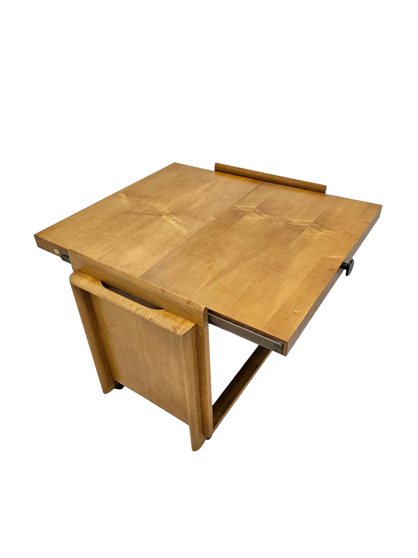 Mid-Century Modern Expandable Bar Cart Attributed to John Keal for Brown Saltman, Maple, 1950s
