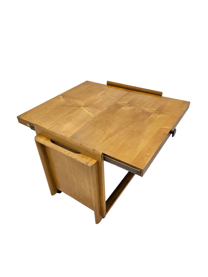 Mid-Century Modern Expandable Bar Cart Attributed to John Keal for Brown Saltman, Maple, 1950s