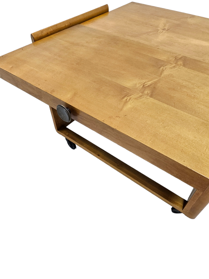 Mid-Century Modern Expandable Bar Cart Attributed to John Keal for Brown Saltman, Maple, 1950s
