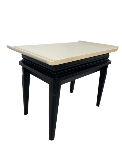 1970s Retro Asian-Style Coffee Table & End Tables Set – Black & Cream Lacquer