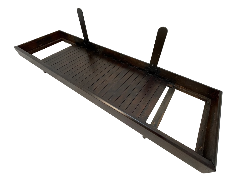 Custom Mid-Century Style Sofa Bed with Built-In End Tables & Outlets – 1990s