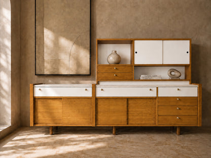 Brown Saltman Walnut Modular Wall Unit Attributed to Martin Borenstein, 1960s