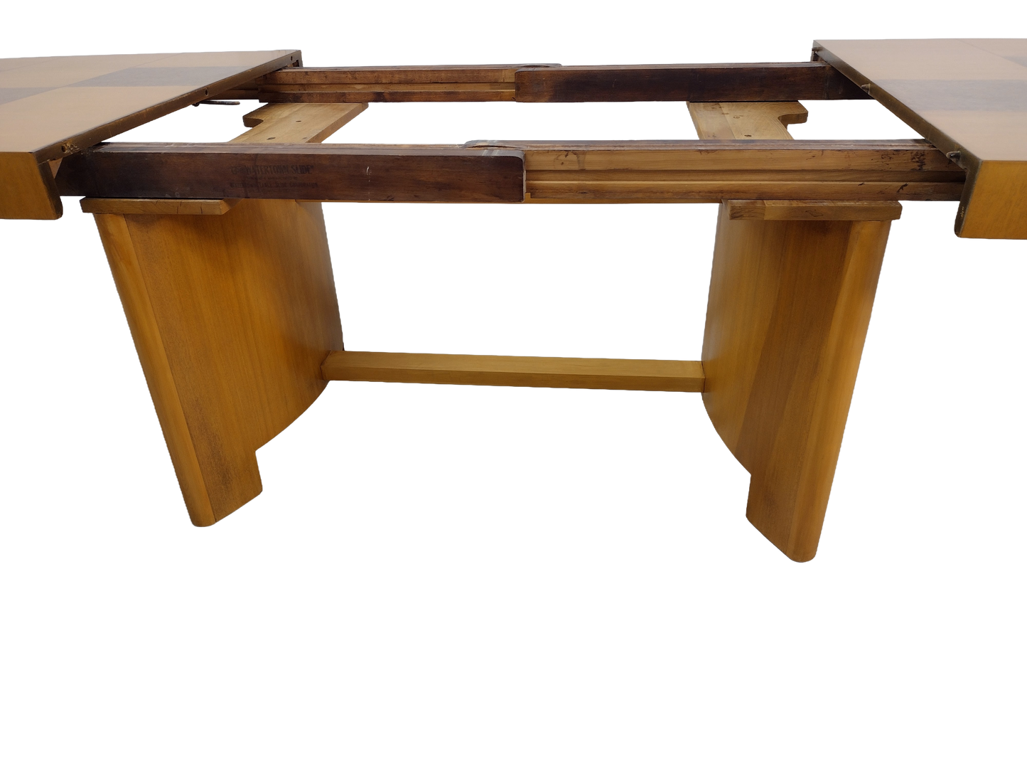 Sculptural Mid-Century Blonde Mahogany Dining Table by Herman Miller With Burlwood Patchwork Top & Leaves, 1940s