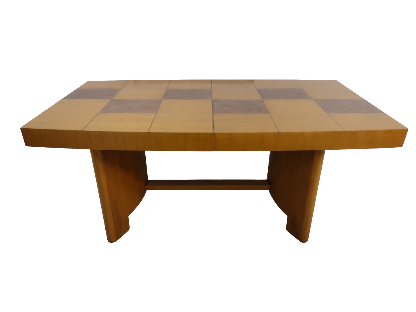 Sculptural Mid-Century Blonde Mahogany Dining Table by Herman Miller With Burlwood Patchwork Top & Leaves, 1940s