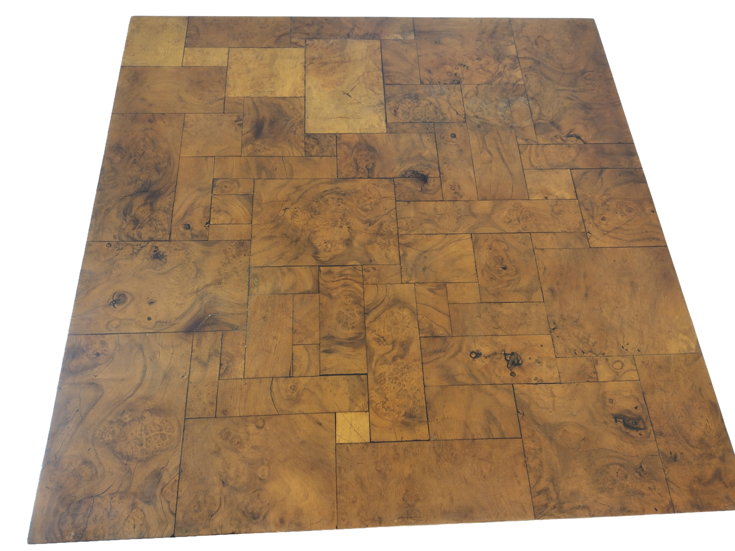 Burl Walnut Patchwork Coffee Table in the Style of Paul Evans, Circa 1950s