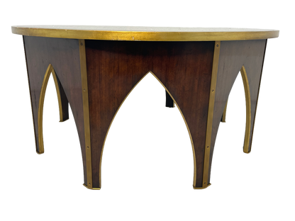 Maitland-Smith Postmodern Coffee Table with Gold Leaf Glass Top