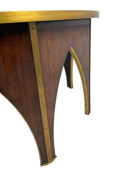 Maitland-Smith Postmodern Coffee Table with Gold Leaf Glass Top