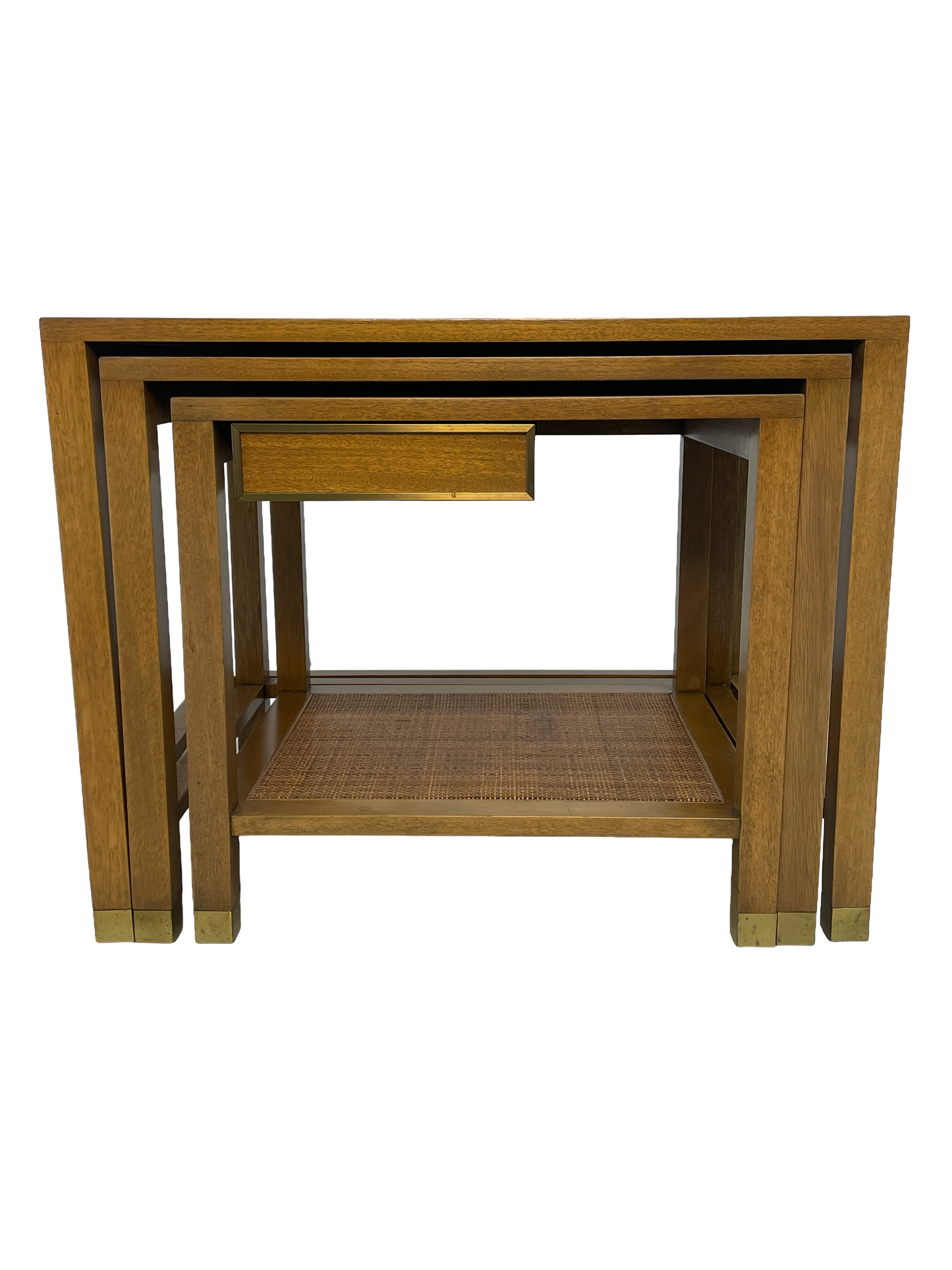 Harvey Probber Nesting Tables, Set of 3 – Blond Mahogany, 1970s