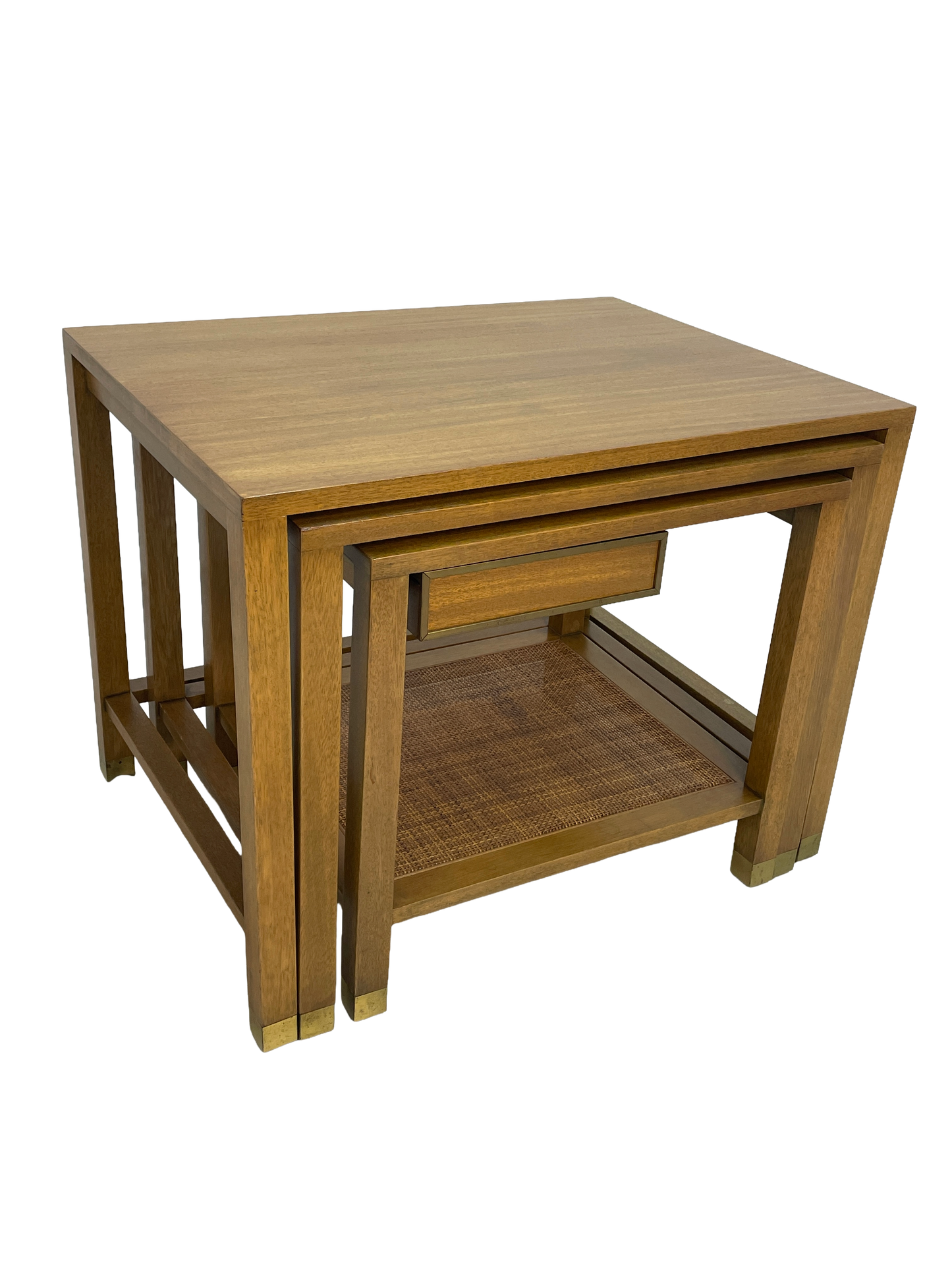 Harvey Probber Nesting Tables, Set of 3 – Blond Mahogany, 1970s