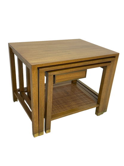 Harvey Probber Nesting Tables, Set of 3 – Blond Mahogany, 1970s