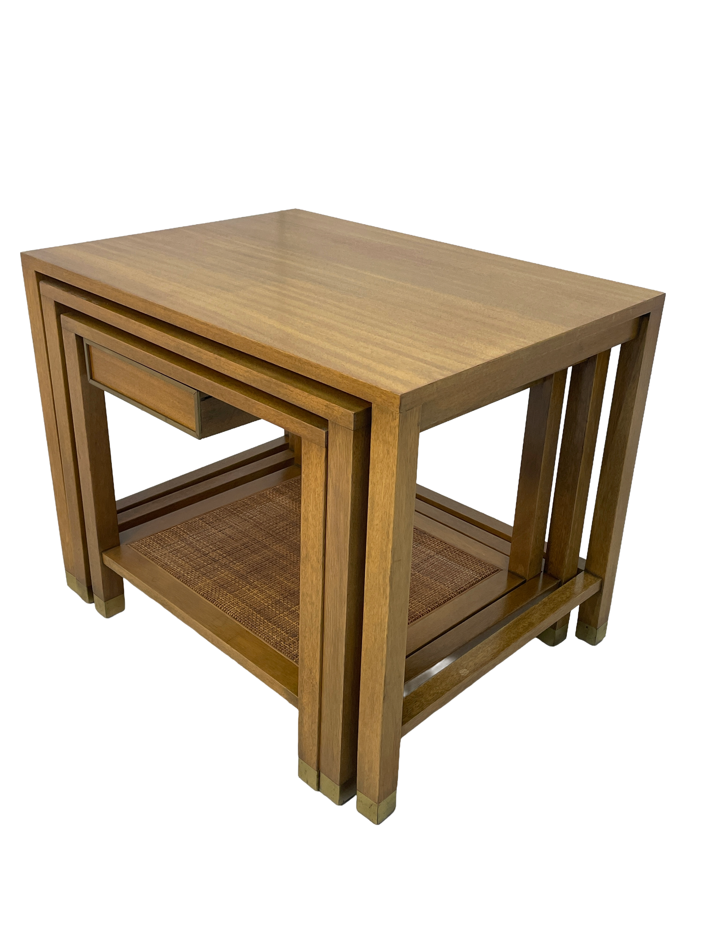 Harvey Probber Nesting Tables, Set of 3 – Blond Mahogany, 1970s
