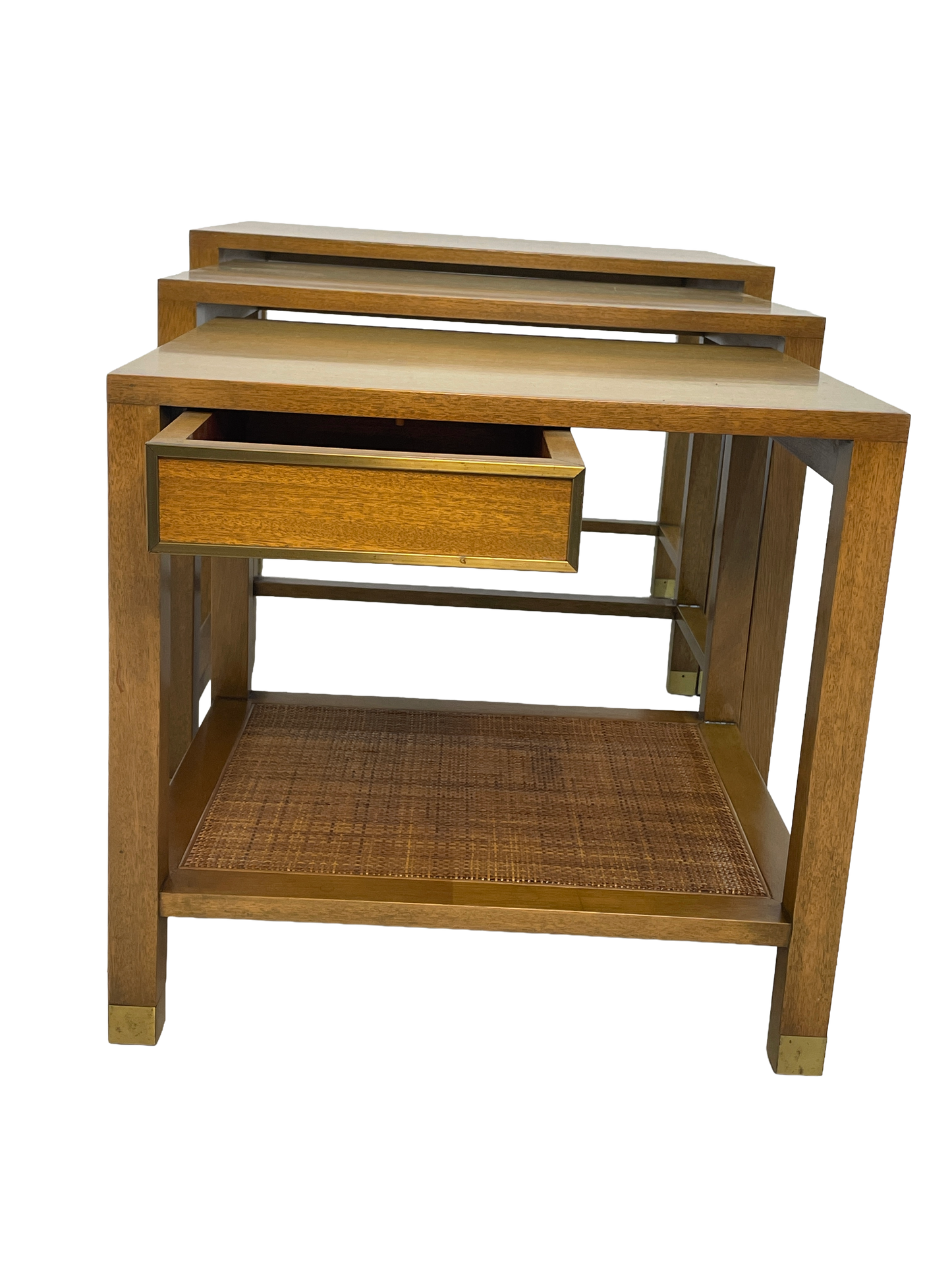 Harvey Probber Nesting Tables, Set of 3 – Blond Mahogany, 1970s