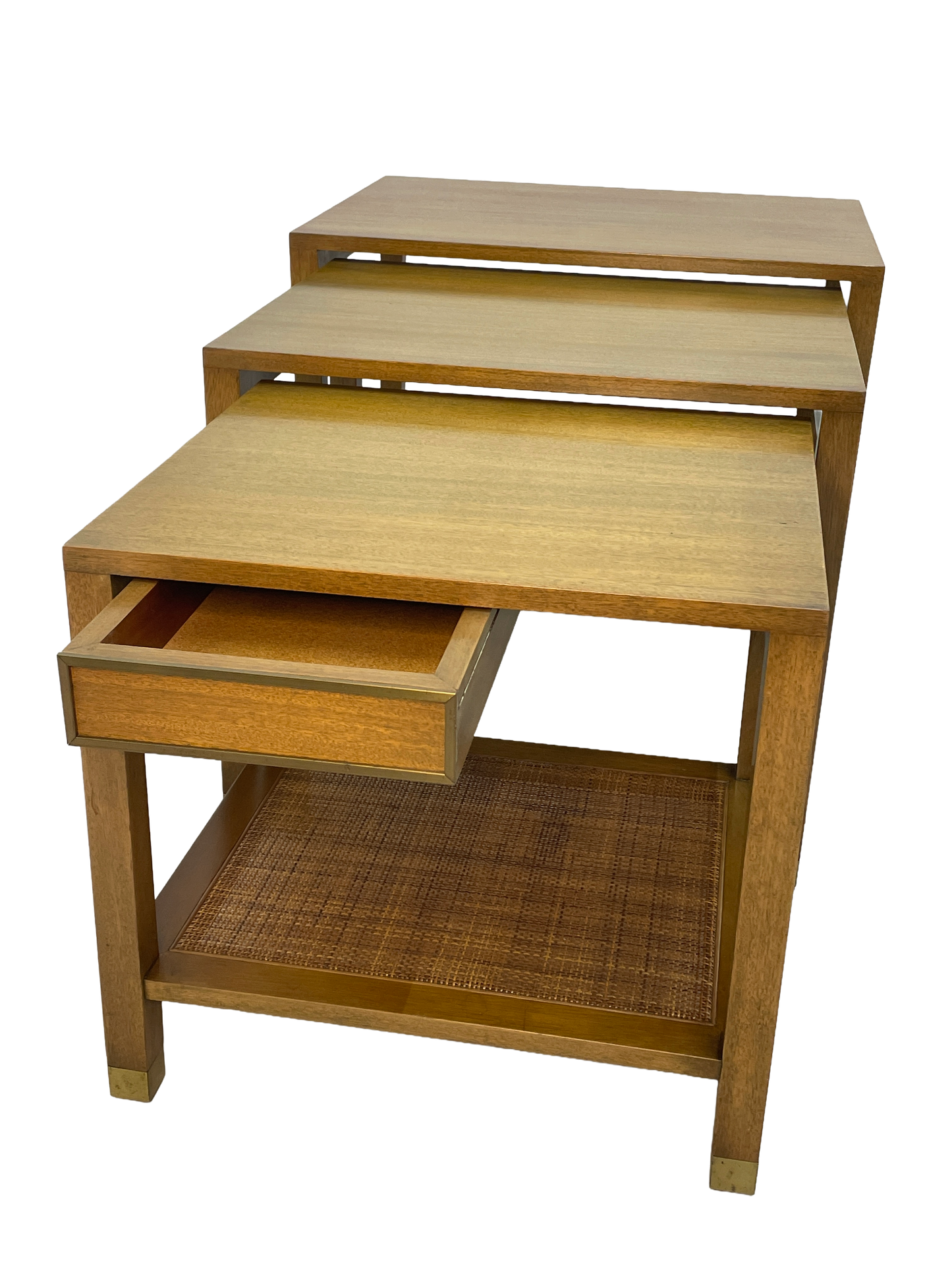 Harvey Probber Nesting Tables, Set of 3 – Blond Mahogany, 1970s