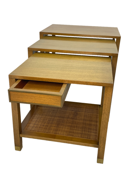 Harvey Probber Nesting Tables, Set of 3 – Blond Mahogany, 1970s