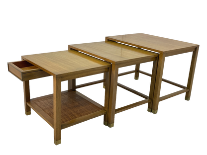 Harvey Probber Nesting Tables, Set of 3 – Blond Mahogany, 1970s