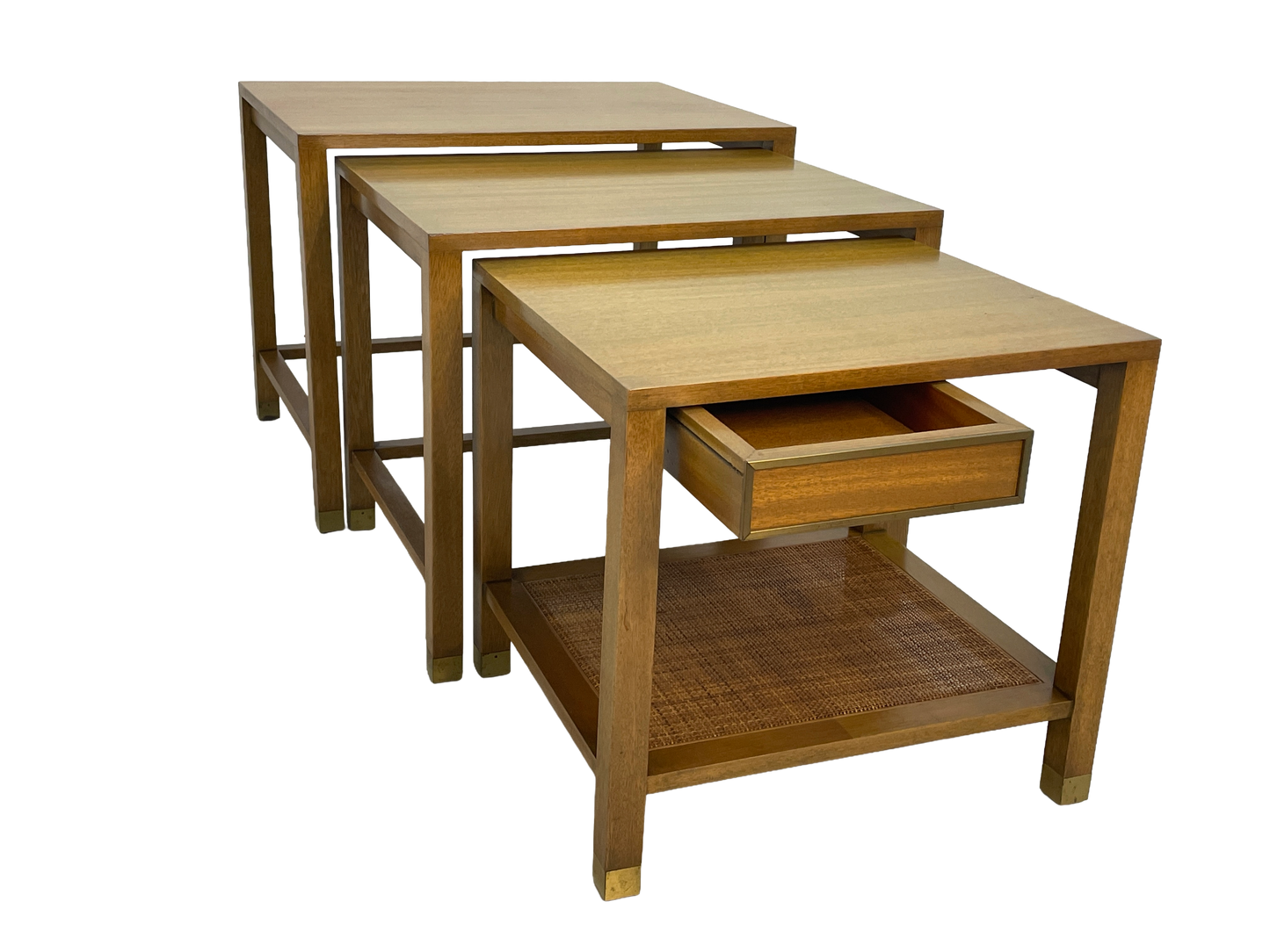 Harvey Probber Nesting Tables, Set of 3 – Blond Mahogany, 1970s