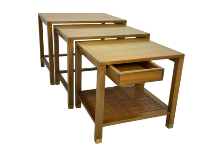 Harvey Probber Nesting Tables, Set of 3 – Blond Mahogany, 1970s