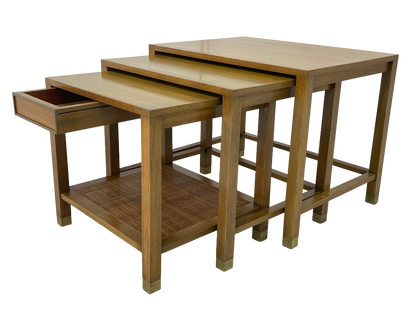 Harvey Probber Nesting Tables, Set of 3 – Blond Mahogany, 1970s
