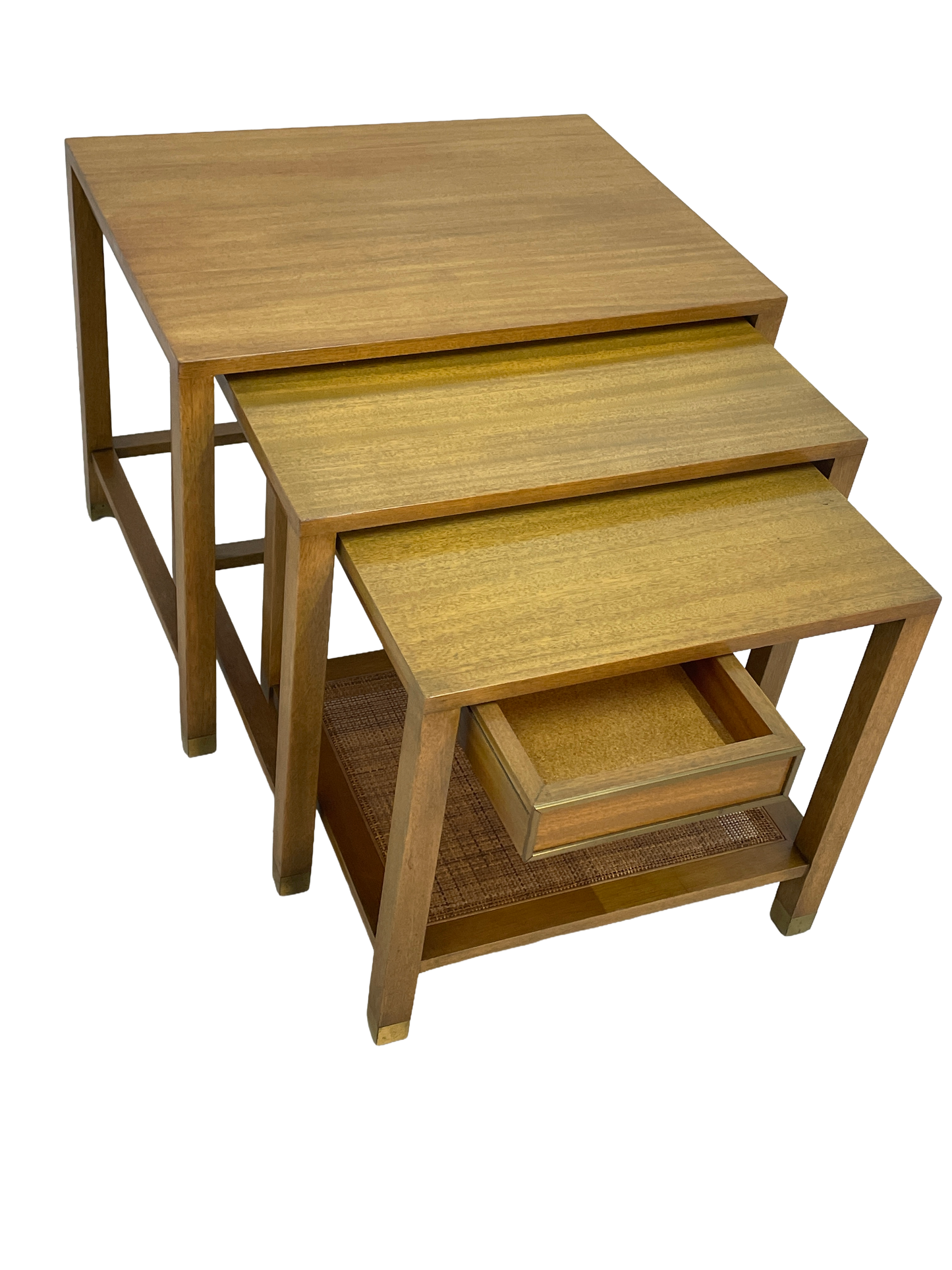 Harvey Probber Nesting Tables, Set of 3 – Blond Mahogany, 1970s