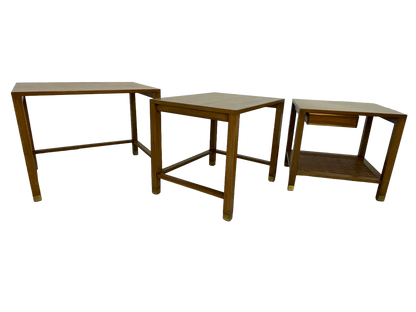 Harvey Probber Nesting Tables, Set of 3 – Blond Mahogany, 1970s