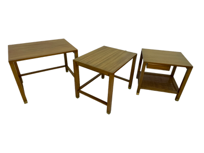 Harvey Probber Nesting Tables, Set of 3 – Blond Mahogany, 1970s