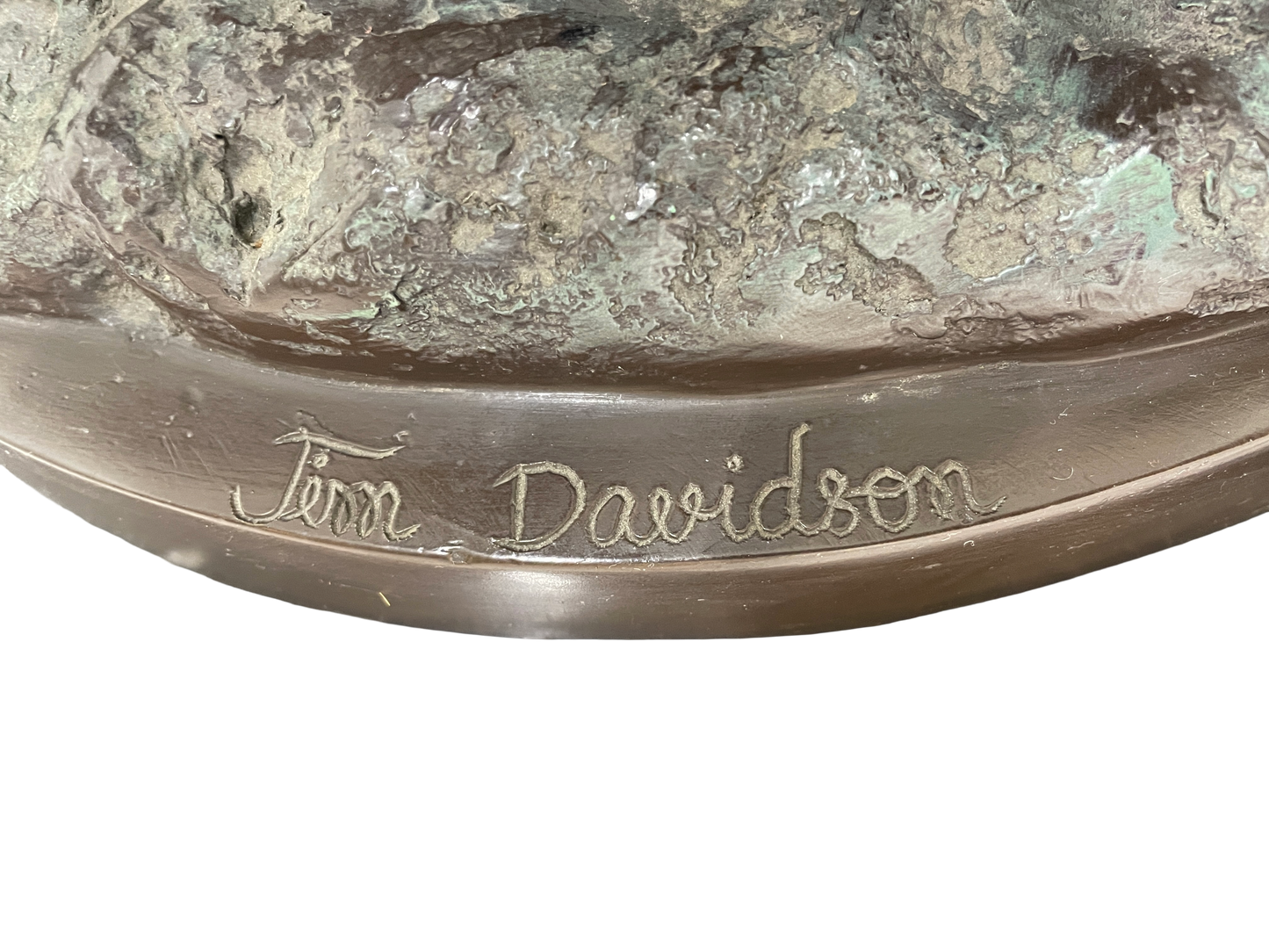 Monumental Signed Bronze Figurative Sculpture of Children by J. Davidson on Marble & Rosewood Pedestal