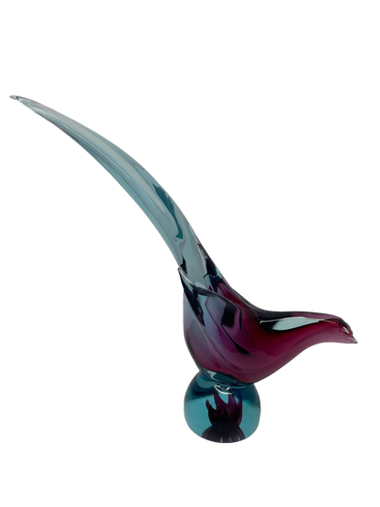 Murano Glass Bird Sculpture – Vintage Art Glass, Circa 1960