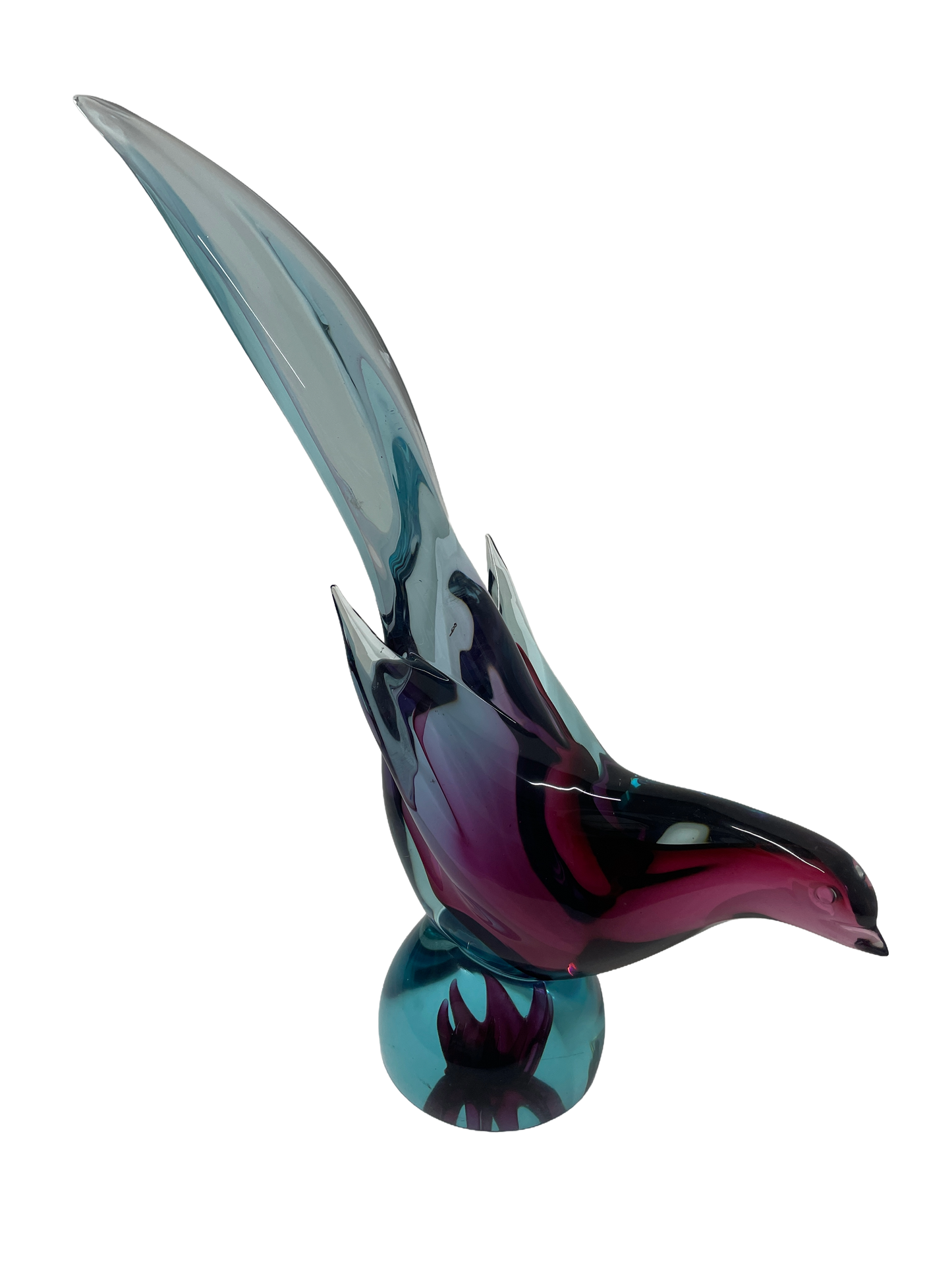 Murano Glass Bird Sculpture – Vintage Art Glass, Circa 1960