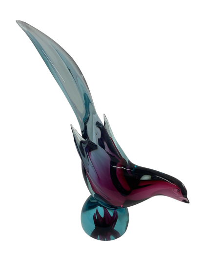 Murano Glass Bird Sculpture – Vintage Art Glass, Circa 1960