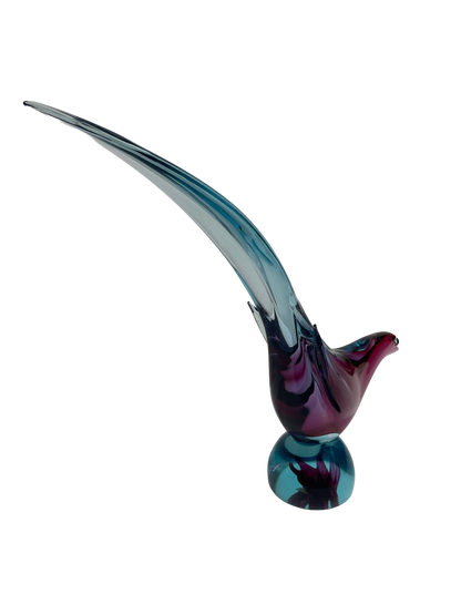 Murano Glass Bird Sculpture – Vintage Art Glass, Circa 1960